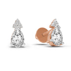 0.75 Carat Pear Stud Earrings 14K - Rose Gold