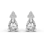 0.75 Carat Pear Stud Earrings 14K - White Gold
