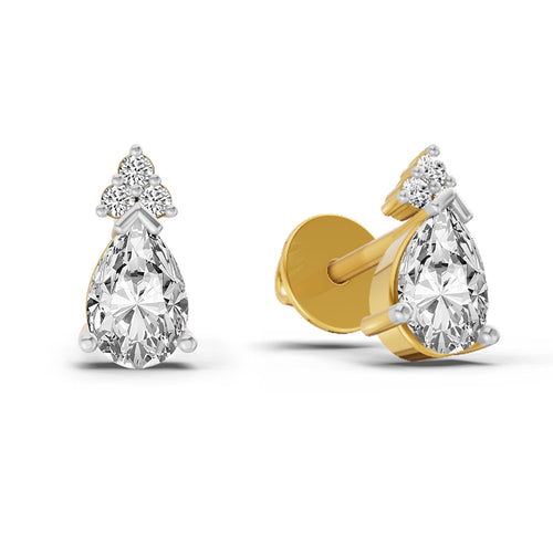 0.75 Carat Pear Stud Earrings 14K