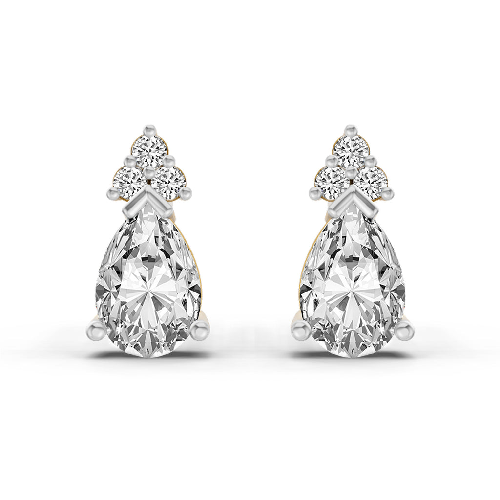 0.75 Carat Pear Stud Earrings 14K