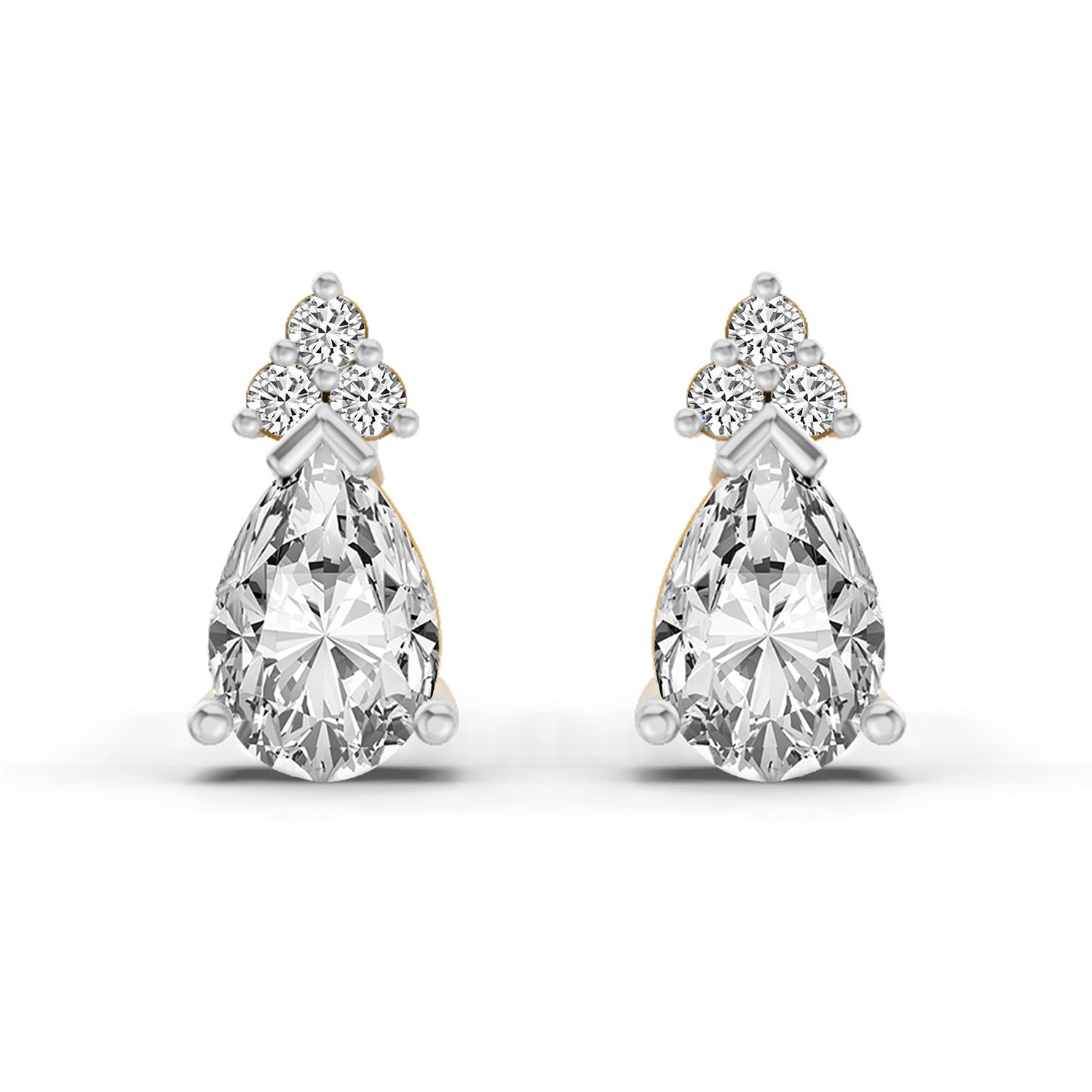 0.75 Carat Pear Stud Earrings 14K