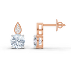 3.27 Carat Round Dangle Earrings 14K - Rose Gold