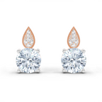 3.27 Carat Round Dangle Earrings 14K - Rose Gold