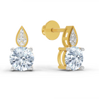 3.27 Carat Round Dangle Earrings 14K