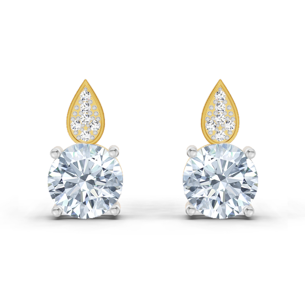 3.27 Carat Round Dangle Earrings 14K