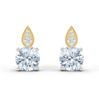 3.27 Carat Round Dangle Earrings 14K