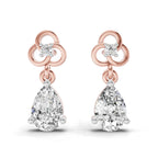 1.22 Carat Pear Shape Dangle Diamond Earrings 14K - Rose Gold