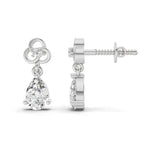 1.22 Carat Pear Shape Dangle Diamond Earrings 14K - White Gold