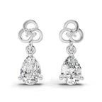 1.22 Carat Pear Shape Dangle Diamond Earrings 14K - White Gold