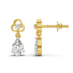 1.22 Carat Pear Shape Dangle Diamond Earrings 14K