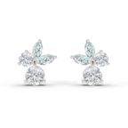 1.08 Carat Floral Stud Earrings 14K - Rose Gold