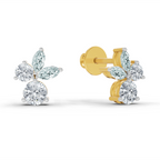 1.08 Carat Floral Stud Earrings 14K