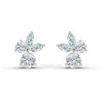 1.08 Carat Floral Stud Earrings 14K