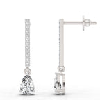 1.11 Carat Pear Shape Dangle Diamond Earrings 14K - White Gold