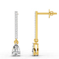 1.11 Carat Pear Shape Dangle Diamond Earrings 14K