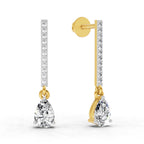 1.11 Carat Pear Shape Dangle Diamond Earrings 14K