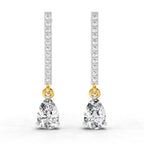 1.11 Carat Pear Shape Dangle Diamond Earrings 14K