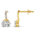 1.13 Carat Oval Shape Dangle Diamond Earrings 14K