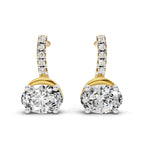 1.13 Carat Oval Shape Dangle Diamond Earrings 14K