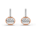 1.14 Ct Drop Oval Shape Diamond Earrings 14K - Rose Gold