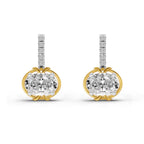 1.14 Ct Drop Oval Shape Diamond Earrings 14K