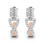 1.25 Ct Infinity Hoop Oval Shape Diamond Earrings 14K - Rose Gold