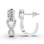 1.25 Ct Infinity Hoop Oval Shape Diamond Earrings 14K - White Gold
