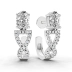 1.25 Ct Infinity Hoop Oval Shape Diamond Earrings 14K - White Gold