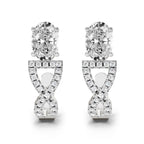 1.25 Ct Infinity Hoop Oval Shape Diamond Earrings 14K - White Gold