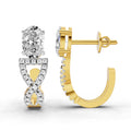 1.25 Ct Infinity Hoop Oval Shape Diamond Earrings 14K