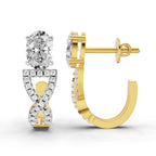 1.25 Ct Infinity Hoop Oval Shape Diamond Earrings 14K
