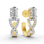 1.25 Ct Infinity Hoop Oval Shape Diamond Earrings 14K