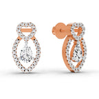 1.45 Carat Pear Shape Diamond Stud Earrings 14K - Rose Gold