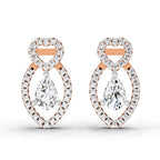 1.45 Carat Pear Shape Diamond Stud Earrings 14K - Rose Gold