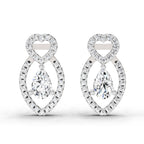 1.45 Carat Pear Shape Diamond Stud Earrings 14K - White Gold