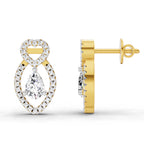 1.45 Carat Pear Shape Diamond Stud Earrings 14K