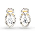 1.45 Carat Pear Shape Diamond Stud Earrings 14K