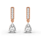1.3 Carat Pear Drop Earrings 14K - Rose Gold