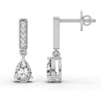 1.3 Carat Pear Drop Earrings 14K - White Gold