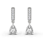 1.3 Carat Pear Drop Earrings 14K - White Gold