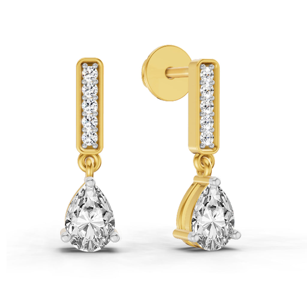 1.3 Carat Pear Drop Earrings 14K