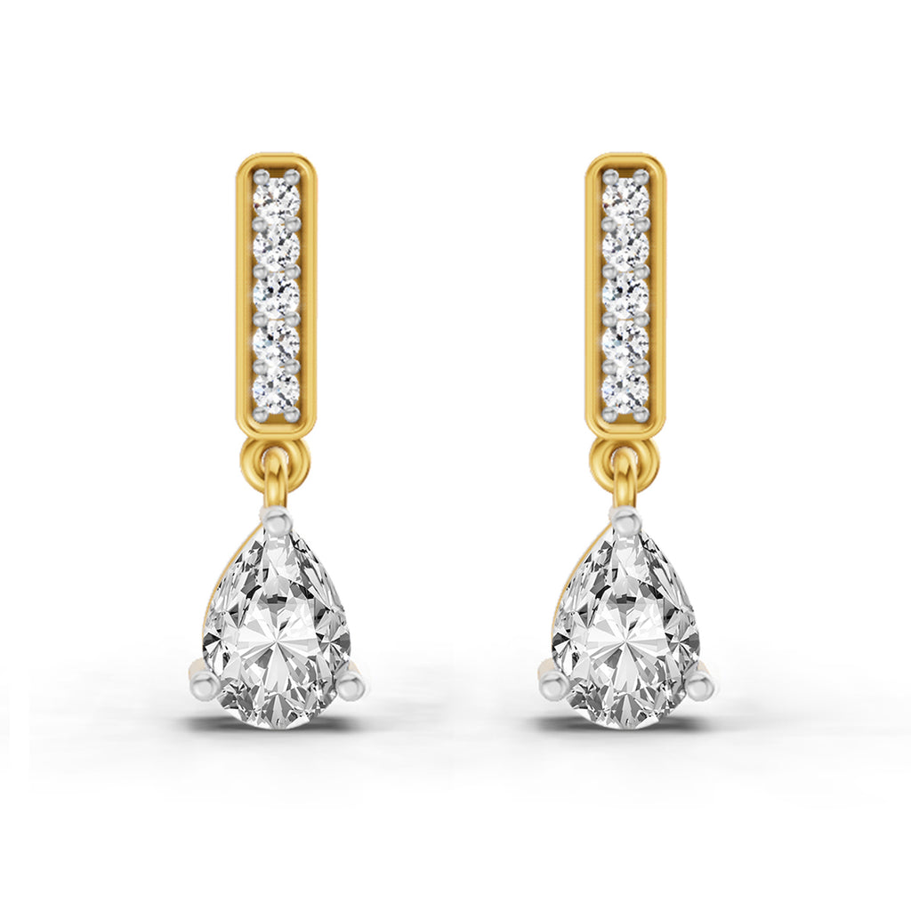 1.3 Carat Pear Drop Earrings 14K