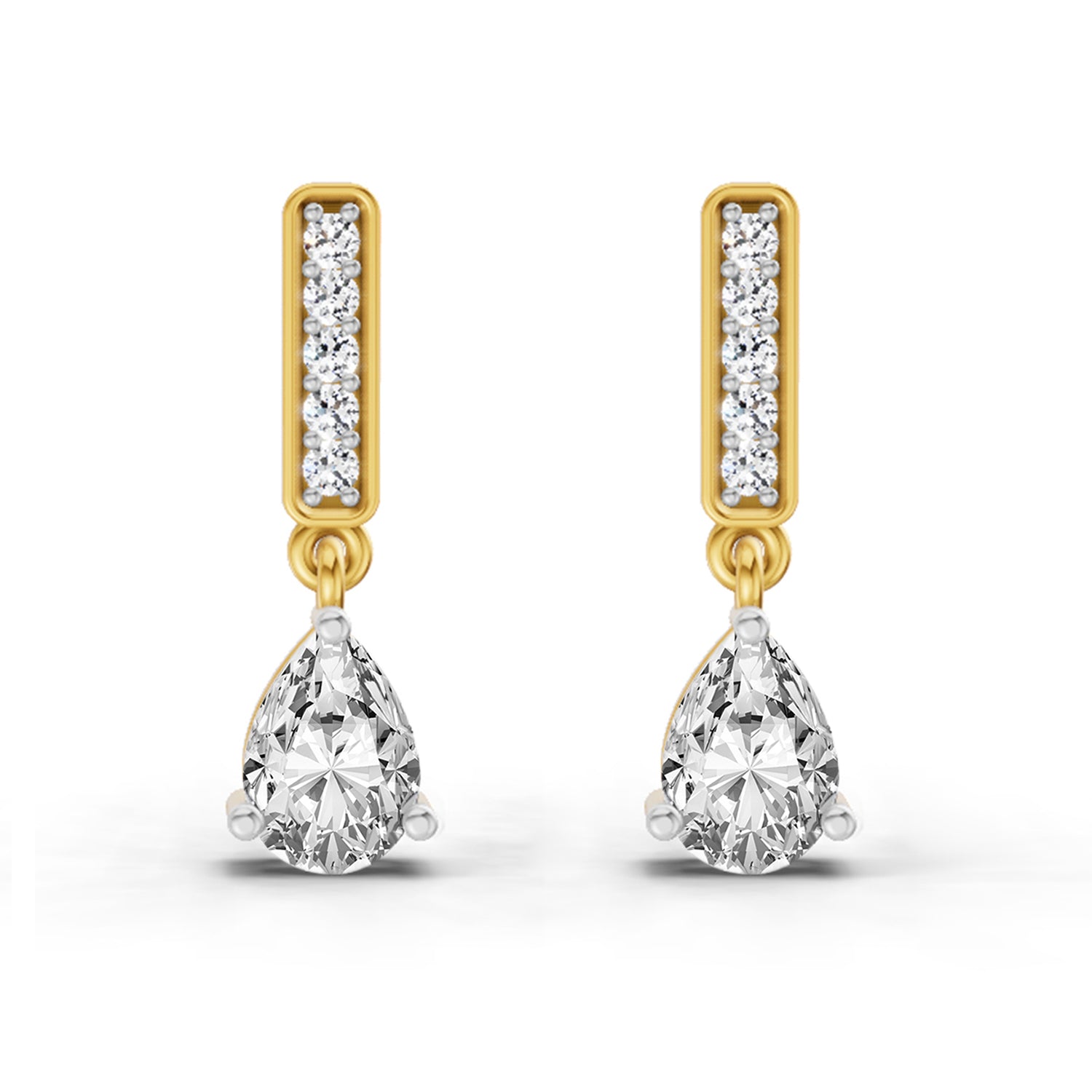 1.3 Carat Pear Drop Earrings 14K