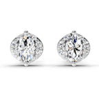 0.36 Carat Marquise Shape Diamond Stud Earrings 14K - White Gold