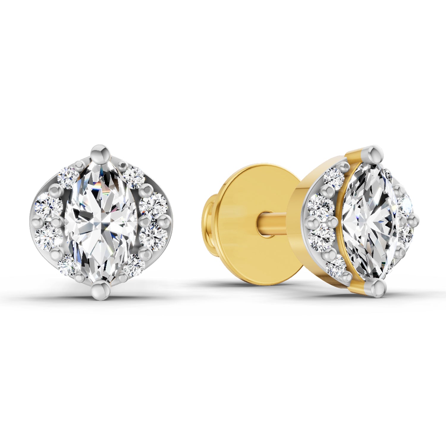 0.36 Carat Marquise Shape Diamond Stud Earrings 14K
