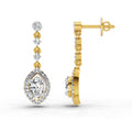 1.36 Carat Pear Shape Dangle Diamond Earrings 14K