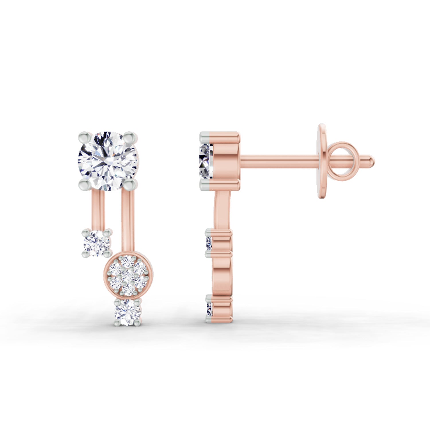 0.61 Ct Diamond Drop Earrings 14K - Rose Gold
