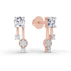 0.61 Ct Diamond Drop Earrings 14K - Rose Gold