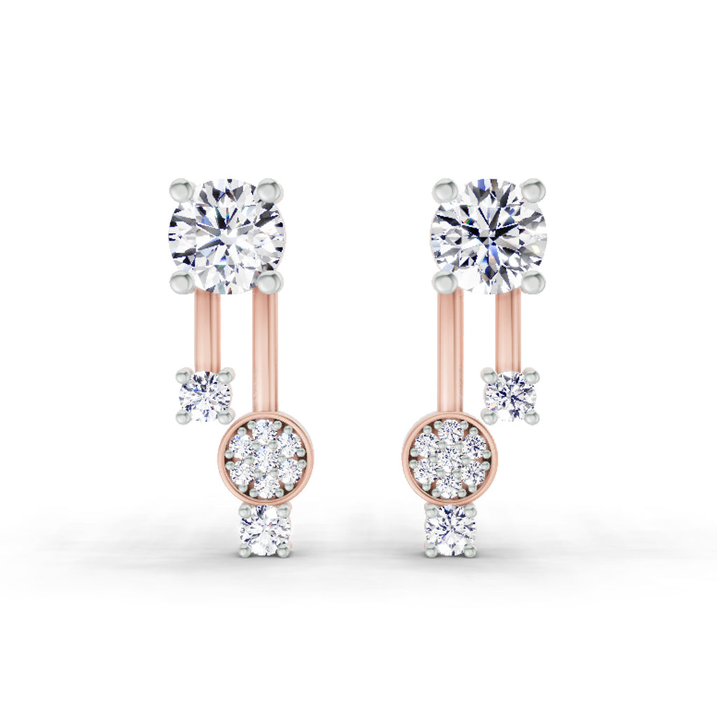 0.61 Ct Diamond Drop Earrings 14K - Rose Gold