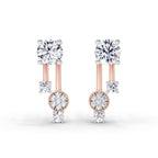 0.61 Ct Diamond Drop Earrings 14K - Rose Gold